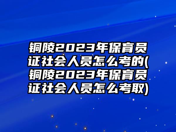 銅陵2023年保育員證社會(huì)人員怎么考的(銅陵2023年保育員證社會(huì)人員怎么考取)