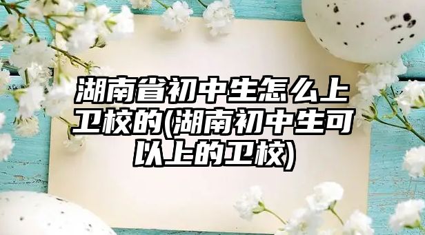 湖南省初中生怎么上衛(wèi)校的(湖南初中生可以上的衛(wèi)校)