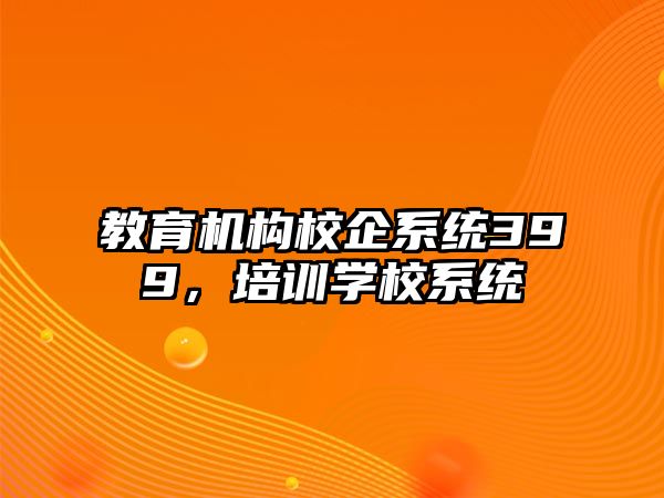 教育機構(gòu)校企系統(tǒng)399，培訓(xùn)學校系統(tǒng)