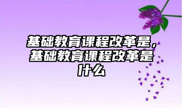 基礎(chǔ)教育課程改革是，基礎(chǔ)教育課程改革是什么