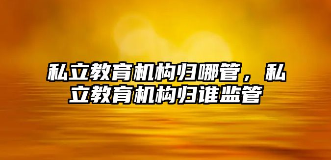 私立教育機(jī)構(gòu)歸哪管，私立教育機(jī)構(gòu)歸誰監(jiān)管