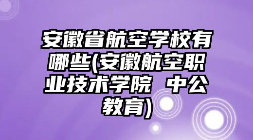 安徽省航空學(xué)校有哪些(安徽航空職業(yè)技術(shù)學(xué)院 中公教育)