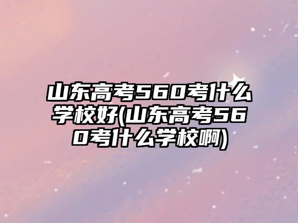 山東高考560考什么學(xué)校好(山東高考560考什么學(xué)校啊)