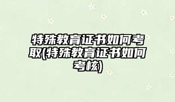 特殊教育證書如何考取(特殊教育證書如何考核)