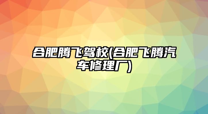 合肥騰飛駕校(合肥飛騰汽車修理廠)