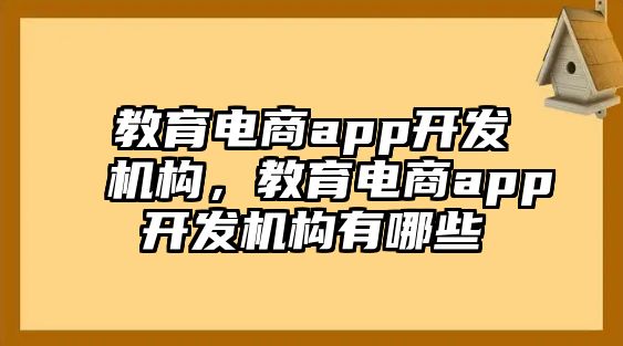 教育電商app開(kāi)發(fā)機(jī)構(gòu)，教育電商app開(kāi)發(fā)機(jī)構(gòu)有哪些