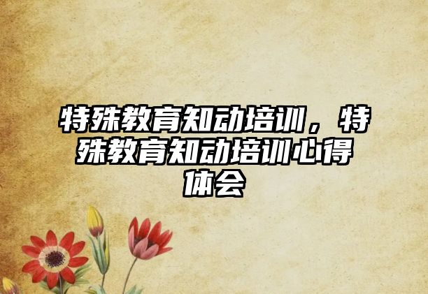 特殊教育知動培訓(xùn)，特殊教育知動培訓(xùn)心得體會