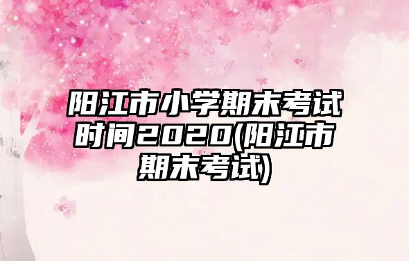 陽江市小學期末考試時間2020(陽江市期末考試)