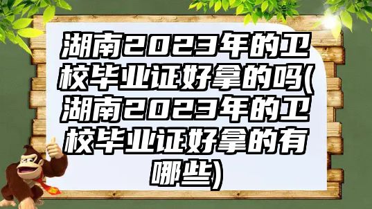 湖南2023年的衛(wèi)校畢業(yè)證好拿的嗎(湖南2023年的衛(wèi)校畢業(yè)證好拿的有哪些)