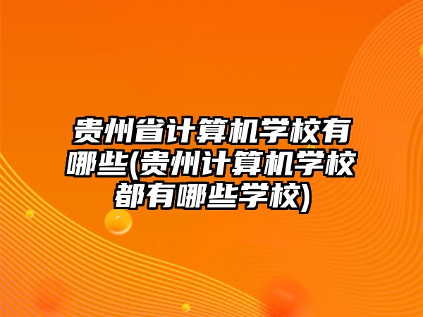 貴州省計算機(jī)學(xué)校有哪些(貴州計算機(jī)學(xué)校都有哪些學(xué)校)