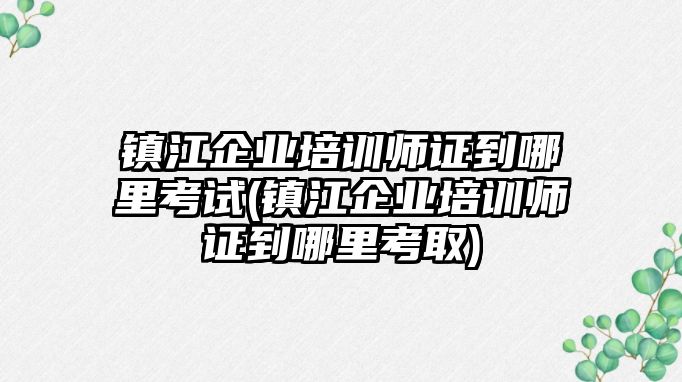 鎮(zhèn)江企業(yè)培訓師證到哪里考試(鎮(zhèn)江企業(yè)培訓師證到哪里考取)