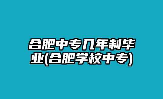 合肥中專(zhuān)幾年制畢業(yè)(合肥學(xué)校中專(zhuān))