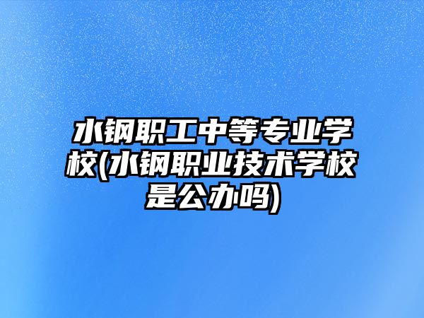 水鋼職工中等專業(yè)學(xué)校(水鋼職業(yè)技術(shù)學(xué)校是公辦嗎)