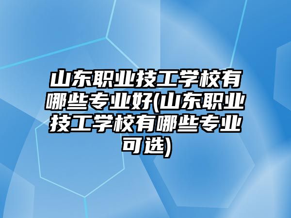 山東職業(yè)技工學(xué)校有哪些專業(yè)好(山東職業(yè)技工學(xué)校有哪些專業(yè)可選)