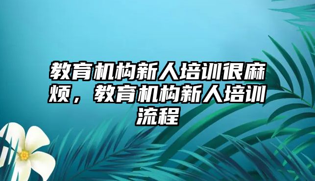 教育機(jī)構(gòu)新人培訓(xùn)很麻煩，教育機(jī)構(gòu)新人培訓(xùn)流程