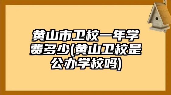 黃山市衛(wèi)校一年學(xué)費多少(黃山衛(wèi)校是公辦學(xué)校嗎)