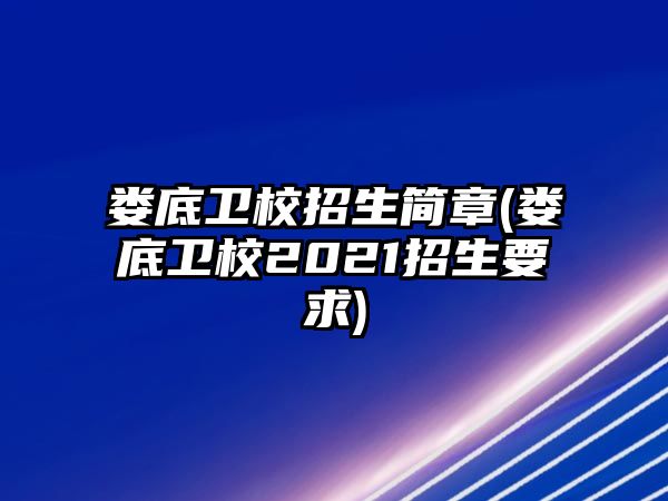 婁底衛(wèi)校招生簡章(婁底衛(wèi)校2021招生要求)