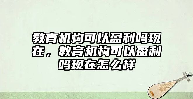 教育機(jī)構(gòu)可以盈利嗎現(xiàn)在，教育機(jī)構(gòu)可以盈利嗎現(xiàn)在怎么樣