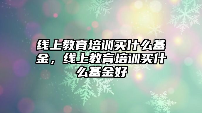 線上教育培訓(xùn)買什么基金，線上教育培訓(xùn)買什么基金好