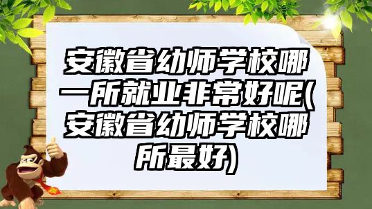 安徽省幼師學(xué)校哪一所就業(yè)非常好呢(安徽省幼師學(xué)校哪所最好)