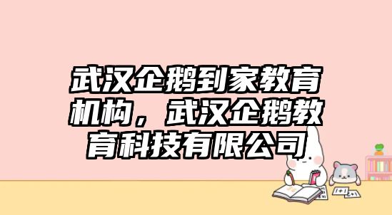 武漢企鵝到家教育機構(gòu)，武漢企鵝教育科技有限公司