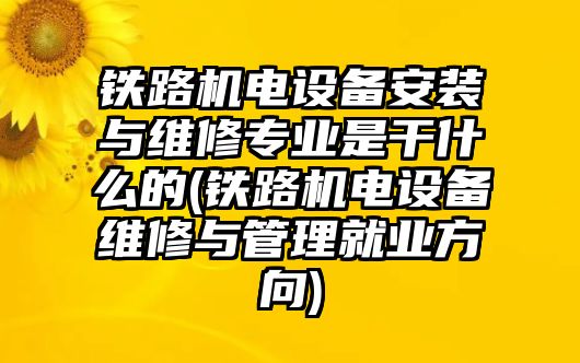 鐵路機(jī)電設(shè)備安裝與維修專業(yè)是干什么的(鐵路機(jī)電設(shè)備維修與管理就業(yè)方向)