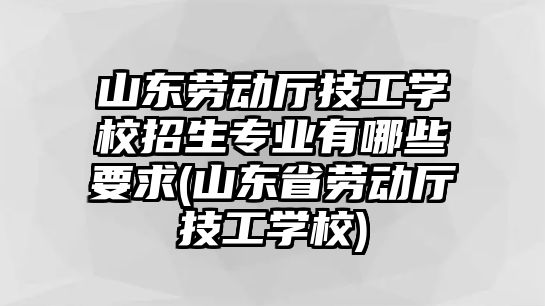 山東勞動廳技工學(xué)校招生專業(yè)有哪些要求(山東省勞動廳技工學(xué)校)