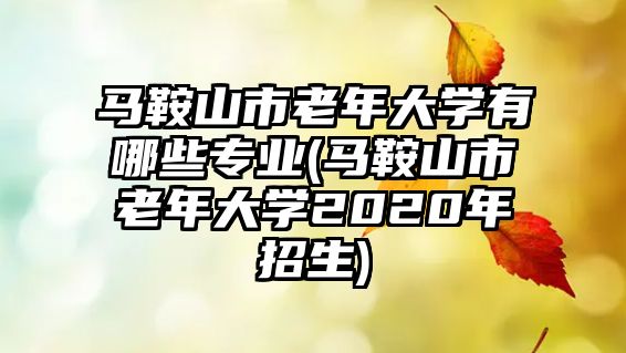 馬鞍山市老年大學(xué)有哪些專業(yè)(馬鞍山市老年大學(xué)2020年招生)