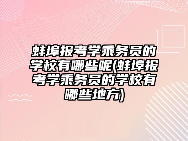 蚌埠報考學乘務員的學校有哪些呢(蚌埠報考學乘務員的學校有哪些地方)