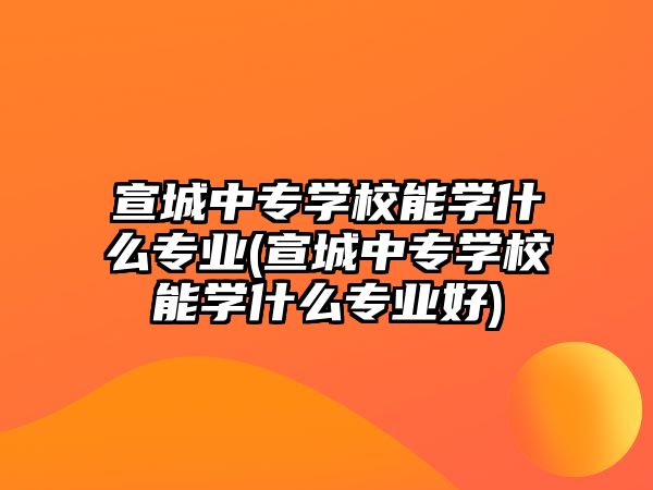 宣城中專學(xué)校能學(xué)什么專業(yè)(宣城中專學(xué)校能學(xué)什么專業(yè)好)