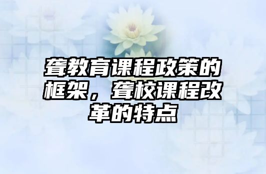 聾教育課程政策的框架，聾校課程改革的特點