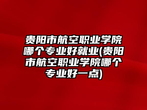 貴陽(yáng)市航空職業(yè)學(xué)院哪個(gè)專業(yè)好就業(yè)(貴陽(yáng)市航空職業(yè)學(xué)院哪個(gè)專業(yè)好一點(diǎn))