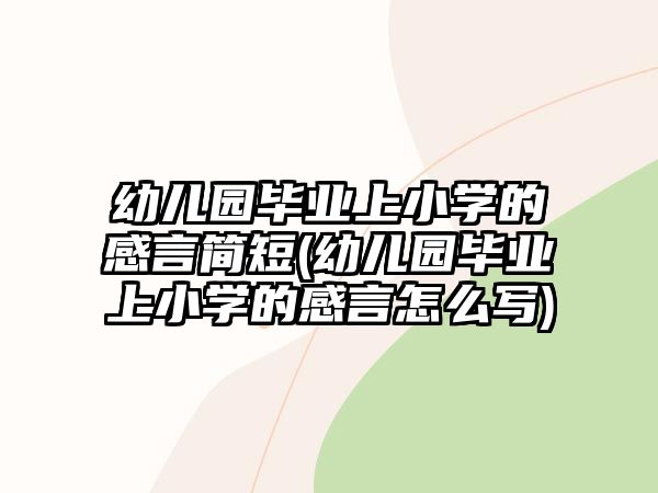 幼兒園畢業(yè)上小學的感言簡短(幼兒園畢業(yè)上小學的感言怎么寫)