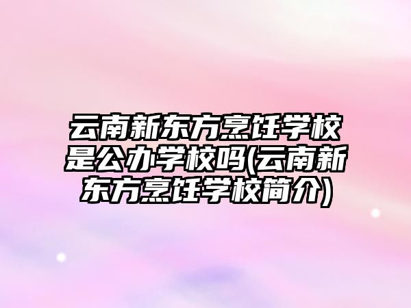 云南新東方烹飪學校是公辦學校嗎(云南新東方烹飪學校簡介)