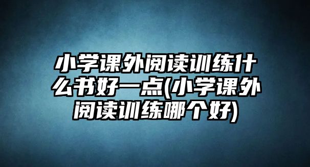 小學(xué)課外閱讀訓(xùn)練什么書好一點(diǎn)(小學(xué)課外閱讀訓(xùn)練哪個(gè)好)