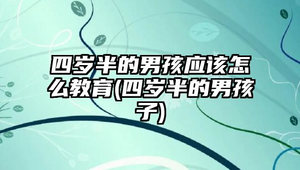 四歲半的男孩應該怎么教育(四歲半的男孩子)