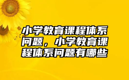 小學教育課程體系問題，小學教育課程體系問題有哪些