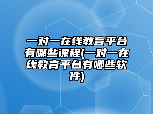 一對一在線教育平臺有哪些課程(一對一在線教育平臺有哪些軟件)