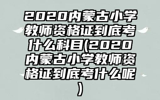 2020內(nèi)蒙古小學(xué)教師資格證到底考什么科目(2020內(nèi)蒙古小學(xué)教師資格證到底考什么呢)