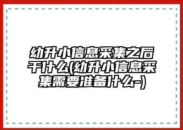 幼升小信息采集之后干什么(幼升小信息采集需要準備什么-)