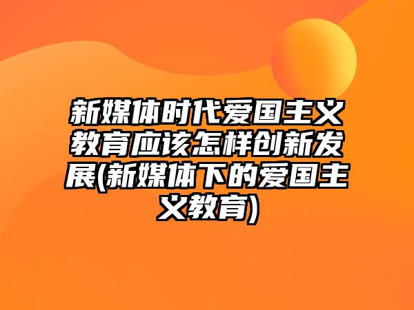 新媒體時(shí)代愛(ài)國(guó)主義教育應(yīng)該怎樣創(chuàng)新發(fā)展(新媒體下的愛(ài)國(guó)主義教育)