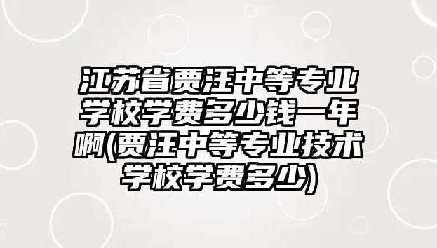 江蘇省賈汪中等專業(yè)學(xué)校學(xué)費多少錢一年啊(賈汪中等專業(yè)技術(shù)學(xué)校學(xué)費多少)