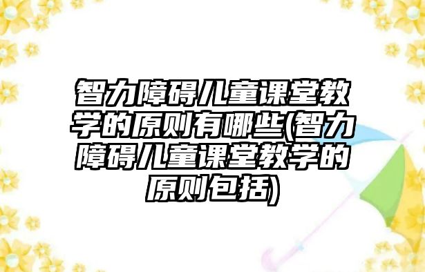 智力障礙兒童課堂教學(xué)的原則有哪些(智力障礙兒童課堂教學(xué)的原則包括)