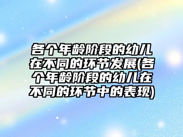 各個(gè)年齡階段的幼兒在不同的環(huán)節(jié)發(fā)展(各個(gè)年齡階段的幼兒在不同的環(huán)節(jié)中的表現(xiàn))