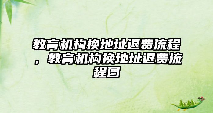 教育機構換地址退費流程，教育機構換地址退費流程圖