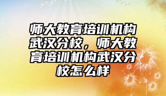 師大教育培訓(xùn)機(jī)構(gòu)武漢分校，師大教育培訓(xùn)機(jī)構(gòu)武漢分校怎么樣