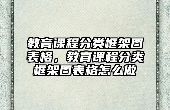 教育課程分類框架圖表格，教育課程分類框架圖表格怎么做