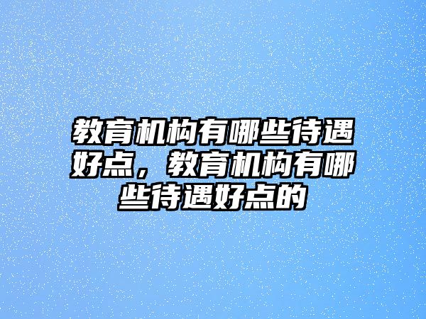 教育機構(gòu)有哪些待遇好點，教育機構(gòu)有哪些待遇好點的