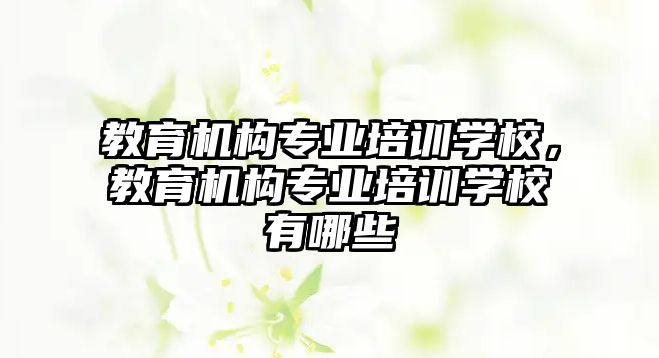 教育機構(gòu)專業(yè)培訓學校，教育機構(gòu)專業(yè)培訓學校有哪些