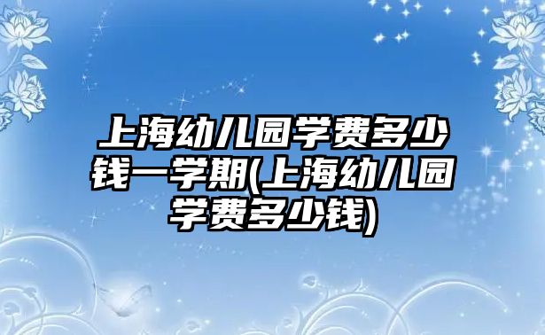 上海幼兒園學(xué)費(fèi)多少錢(qián)一學(xué)期(上海幼兒園學(xué)費(fèi)多少錢(qián))